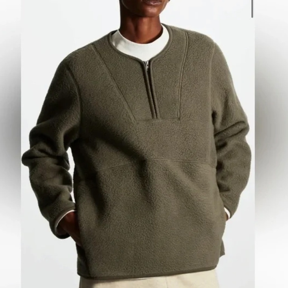 COS Half-Zip Pullover Fleece Hoodie